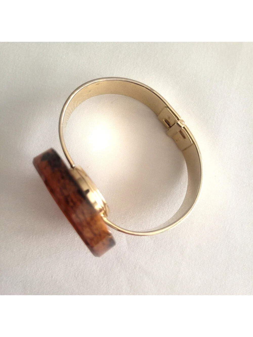 Vintage Marcel Boucher Amber Lucite Cuff Bracelet Watch 17 Jewels Parts Repair